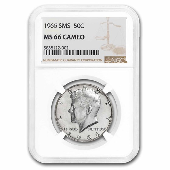 1966 Kennedy Half Dollar MS-66 CAMEO NGC (SMS)