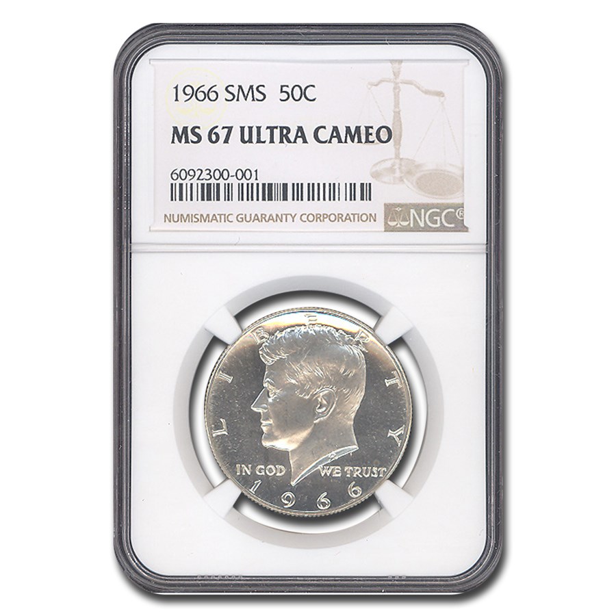 1966 Kennedy Half Dollar MS-67 Ultra Cameo NGC (SMS)