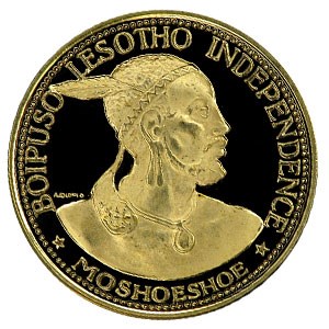 1966 Lesotho Gold 4 Maloti Independence Proof 1966 Lesotho Gold 4 Maloti Independence Proof