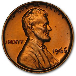 1966 Lincoln Cent (SMS)