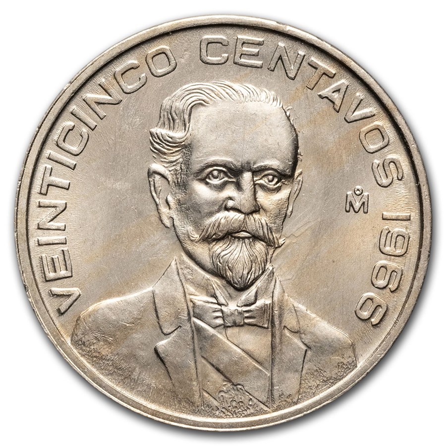 1966 Mexico 25 Centavos BU (Closed Beak)
