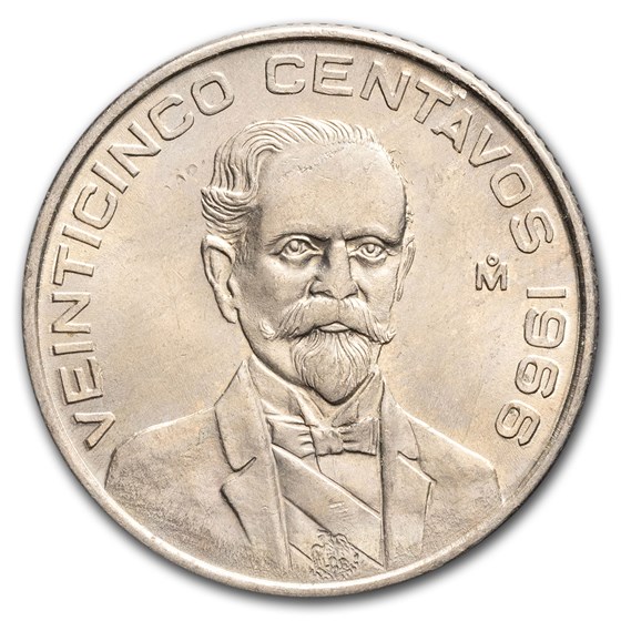 1966 Mexico 25 Centavos BU (Open Beak) 1966 Mexico 25 Centavos BU (Open Beak)