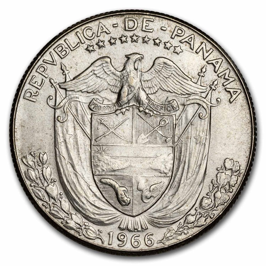 1966 Panama Silver 1/2 Balboa BU