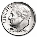 1966 Roosevelt Dime 50-Coin Roll BU