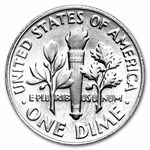 1966 Roosevelt Dime 50-Coin Roll BU