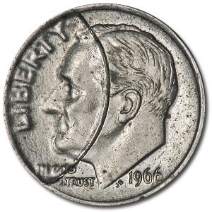1966 Roosevelt Dime AU (Indent Error) 1966 Roosevelt Dime AU (Indent Error)