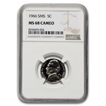 1966 SMS Jefferson Nickel SMS MS-68 Cameo NGC