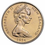 1967-1985 New Zealand Copper-Nickel 20 Cents Elizabeth II/Kiwi BU