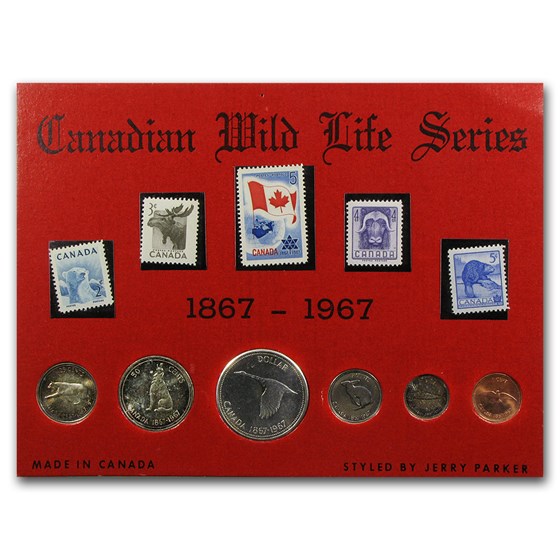 1967 Canada 11-Piece Wildlife Coin & Stamp Set 1967 Canada 11-Piece Wildlife Coin & Stamp Set