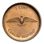 1967 Canada Copper Cent Flying Dove BU/Prooflike