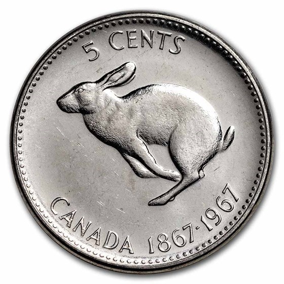 Buy 1967 Canadian Nickel 5 Cent Rabbit BU/Prooflike | APMEX