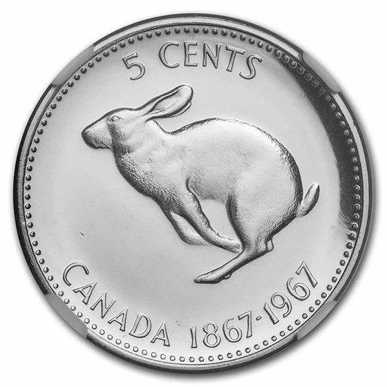 Buy 1967 Canada Nickel 5 Cents Rabbit PL65 NGC APMEX