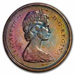 1967 Canada Silver 25 Cents Running Bobcat BU/Prooflike (Toned)