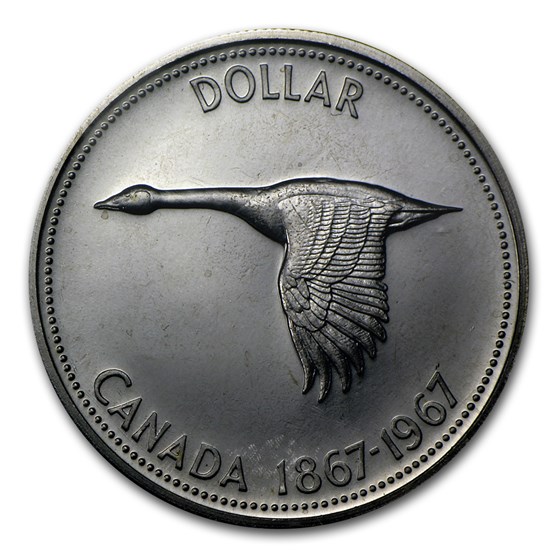1967 Canada Silver Dollar Flying Goose AU (.800 Fine)