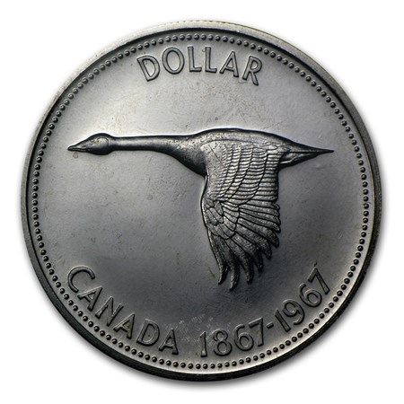 Buy 1967 Canada Silver Dollar Flying Goose AU APMEX