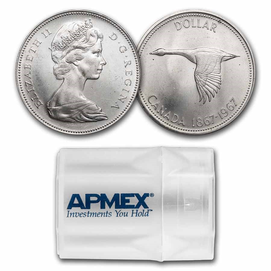 1967 Canada Silver Dollar Flying Goose BU (20 Count Roll)