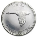1967 Canada Silver Dollar Flying Goose BU/Prooflike (.800 Fine)