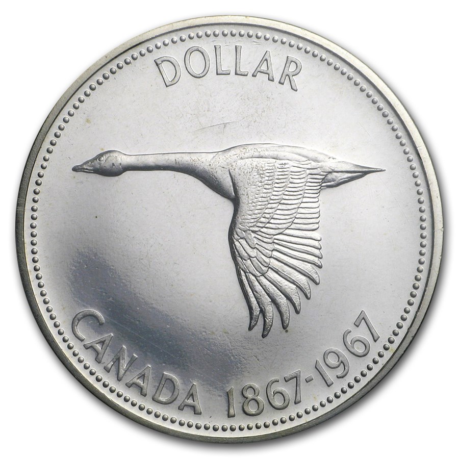 1967 Canada Silver Dollar Flying Goose BU/Prooflike