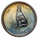 1967 Canada Silver Half Dollar Howling Wolf Prooflike (Toned)