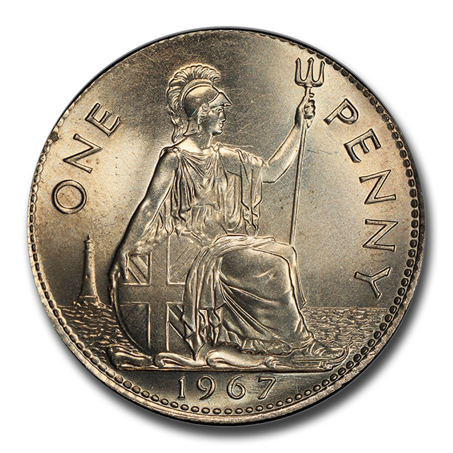 Buy 1967 Great Britain Penny Elizabeth II MS-63 PCGS (Mint Error