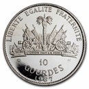 1967 Haiti Silver 10 Gourdes Proof