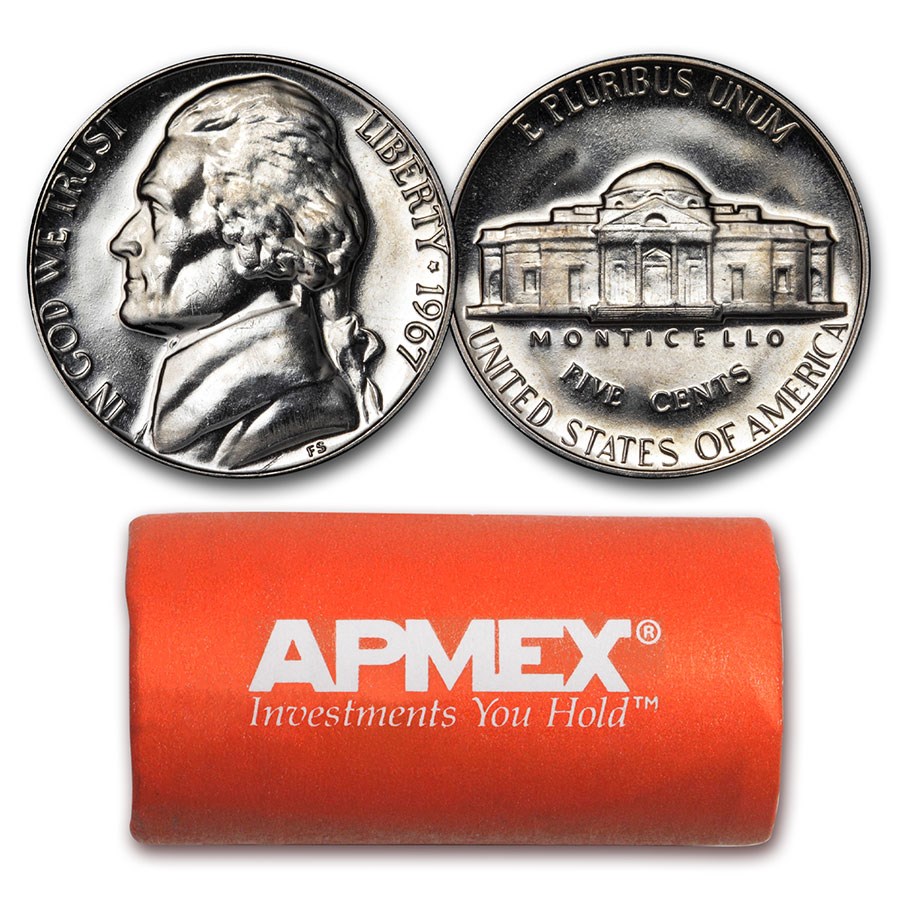 1967 Jefferson Nickel 40-Coin Roll SMS