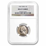 1967 Jefferson Nickel SMS MS-67 CAMEO NGC