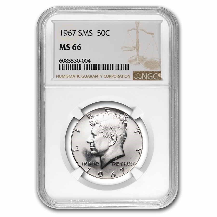 1967 Kennedy Half Dollar SMS MS-66 NGC