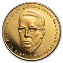 1967 Mexico Gold Gustavo Diaz Ordaz Medallic 50 Peso AU
