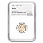 1967 Roosevelt Dime SMS MS-68 NGC