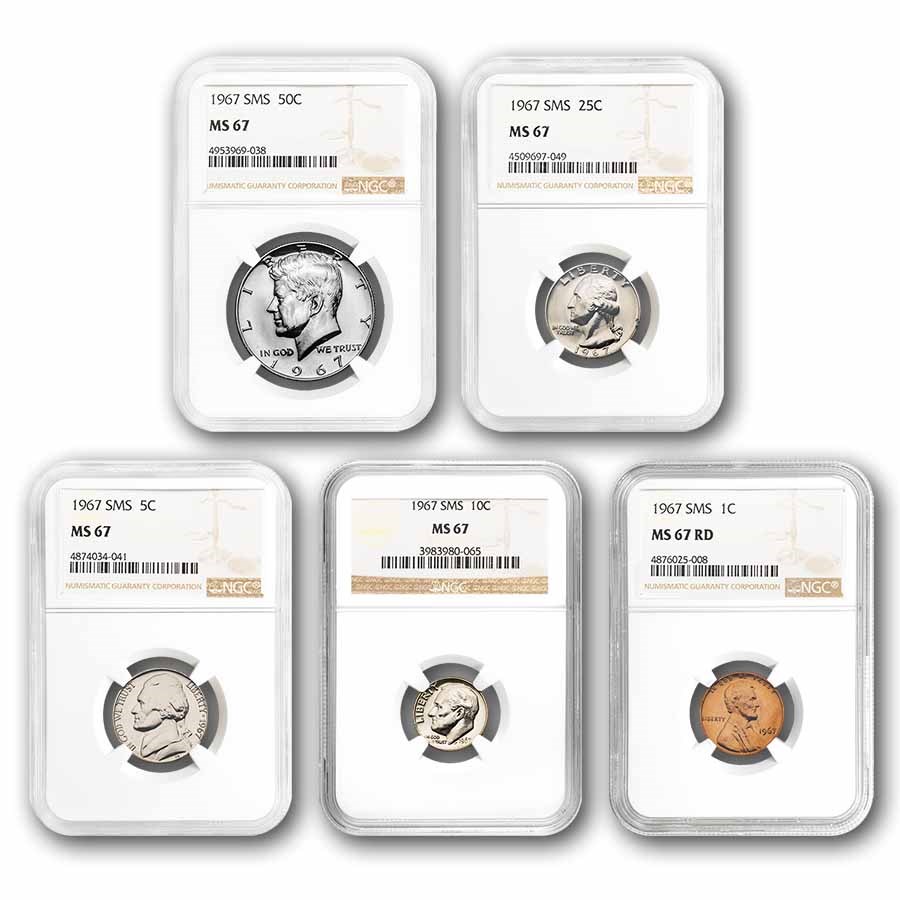 1967 SMS MS-67 NGC (5 Coin Set)