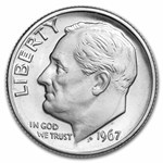 1967 SMS Roosevelt Dime 50-Coin Roll BU