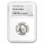 1967 SMS Washington Quarter MS-68 Cameo NGC