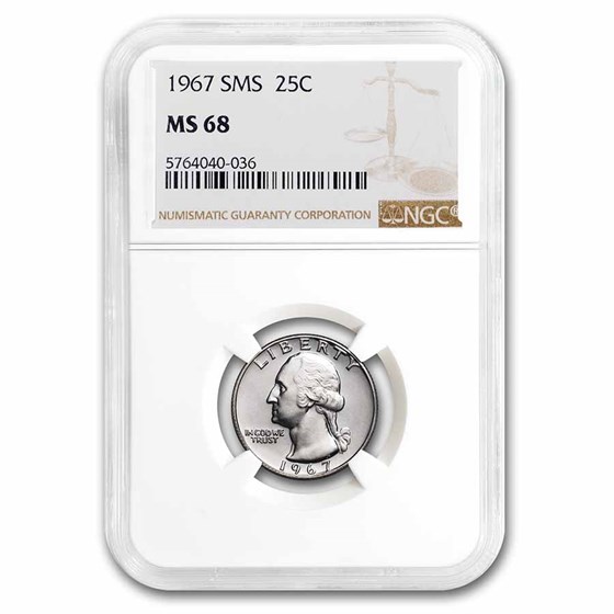 1967 SMS Washington Quarter MS-68 NGC 1967 SMS Washington Quarter MS-68 NGC