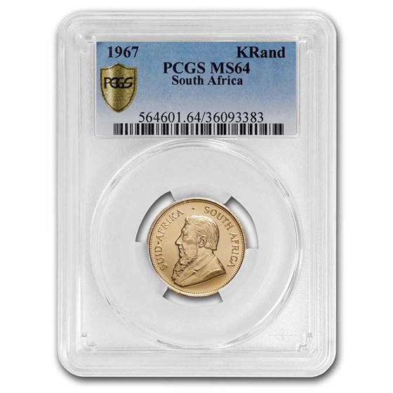 1967 South Africa 1 oz Gold Krugerrand MS-64 PCGS 1967 South Africa 1 oz Gold Krugerrand MS-64 PCGS