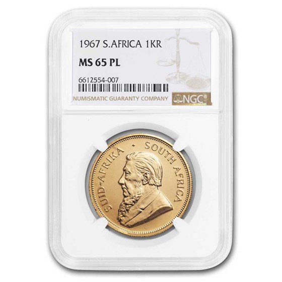 1967 South Africa 1 oz Gold Krugerrand MS-65 PL NGC 1967 South Africa 1 oz Gold Krugerrand MS-65 PL NGC