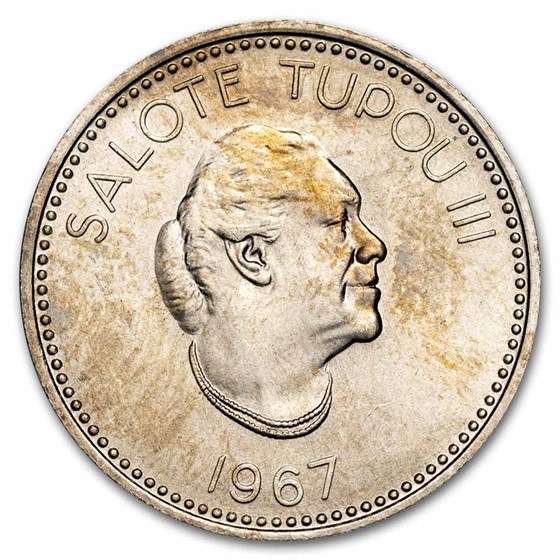 1967 Tonga Copper-Nickel 10 Seniti Salote Tupou III BU 1967 Tonga Copper-Nickel 10 Seniti Salote Tupou III BU