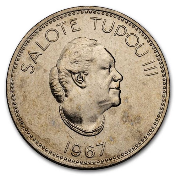 1967 Tonga Copper-Nickel 20 Seniti Salote Tupou III BU 1967 Tonga Copper-Nickel 20 Seniti Salote Tupou III BU