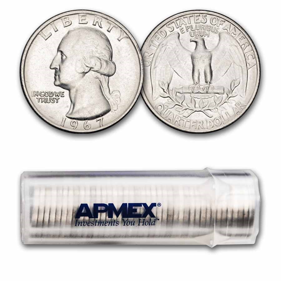 1967 Washington Quarter 40-Coin Roll BU