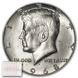 1968-D Kennedy Half Dollar 20-Coin Roll BU 1968-D Kennedy Half Dollar 20-Coin Roll BU