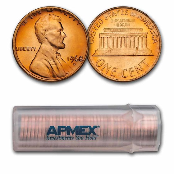 1968-D Lincoln Cent 50-Coin Roll BU 1968-D Lincoln Cent 50-Coin Roll BU