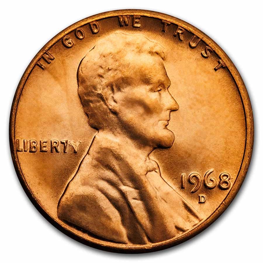 1968-D Lincoln Cent BU (Red)