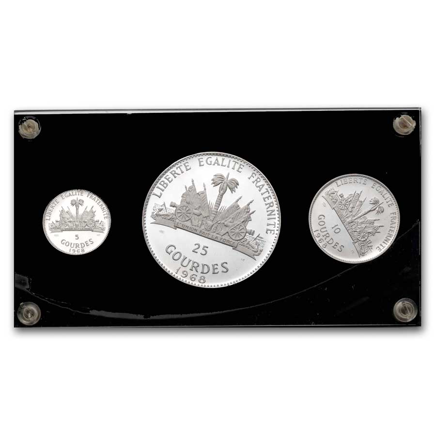 1968 Haiti Silver 3-Coin Proof Set