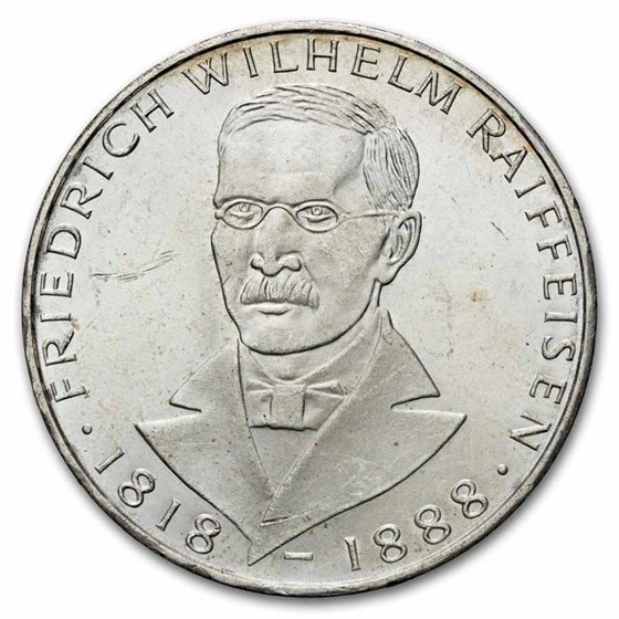 1968-J Germany Silver 5 Deutsche Mark BU