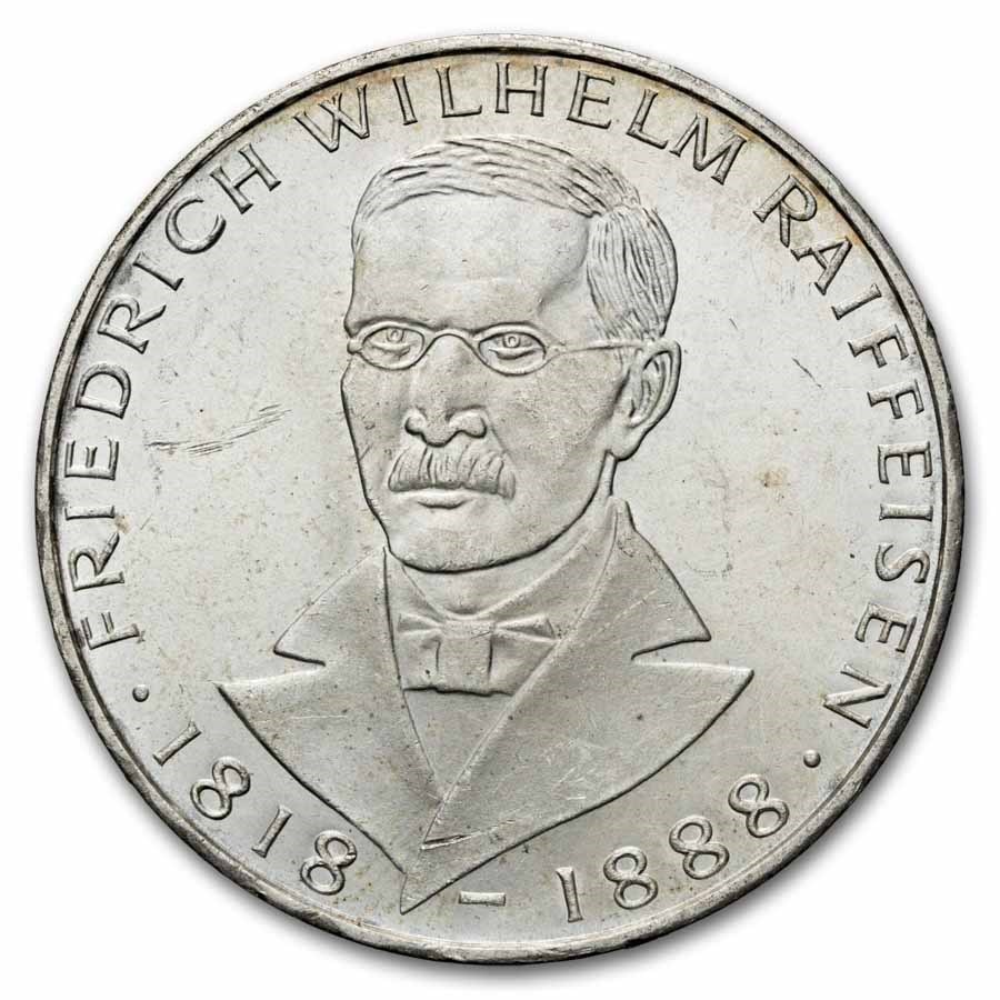 1968-J Germany Silver 5 Deutsche Mark BU