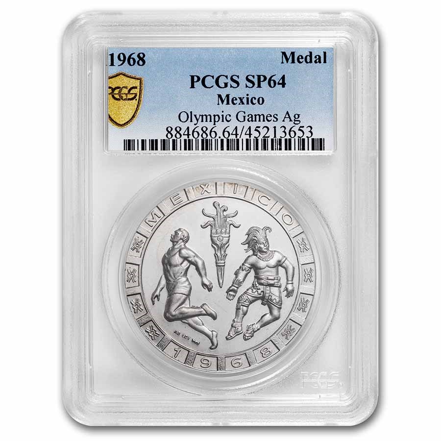 1968 Mexico Olympic Games Medal SP-64 PCGS (Grove-1017a)