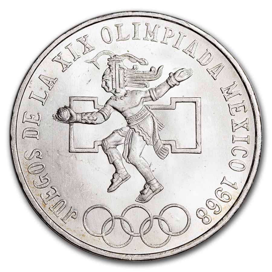 SILVER 25 PESOS  MEXICO OLYMPICS 1968.. combine shipping and save $$$ 