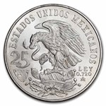 1968 Mexico Silver 25 Pesos Olympics AU/BU