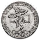 1968 Mexico Silver 25 Pesos Olympics Avg Circ