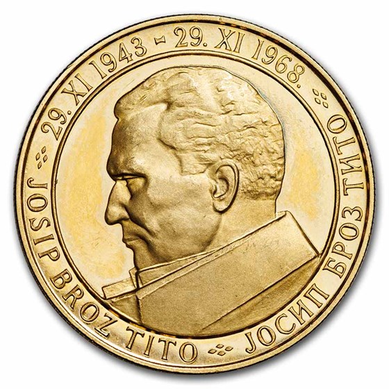 1968-NI Yugoslavia Gold 200 Dinar Proof 1968-NI Yugoslavia Gold 200 Dinar Proof
